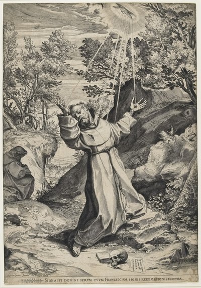 Sint Franciscus ontvangt de Stigmata, 1586 door Agostino Carracci